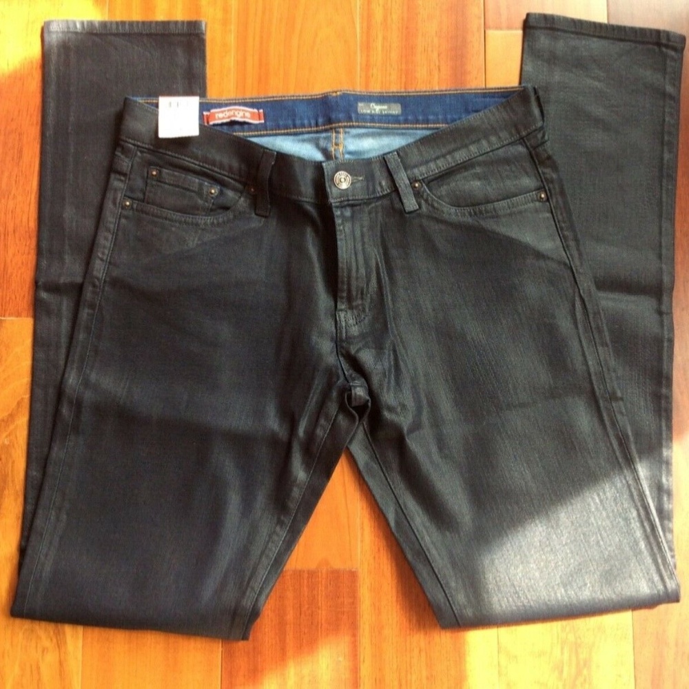 New! Red Engine Cayenne 32 Coated Navy Blue Jeans